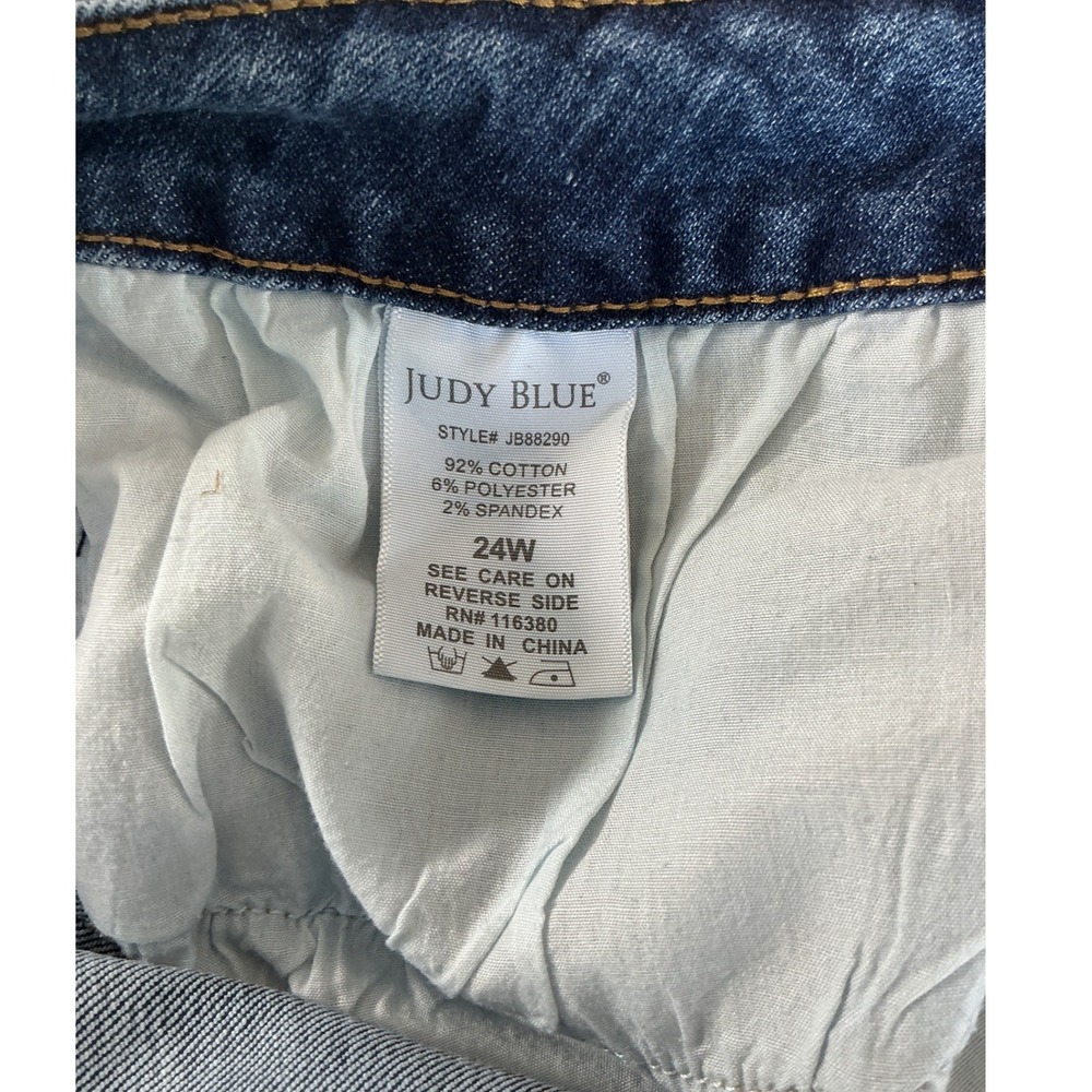 Judy Blue Slim Bootcut Jeans Womens 24W Blue Distressed Medium Wash JB88290 - Picture 5 of 9